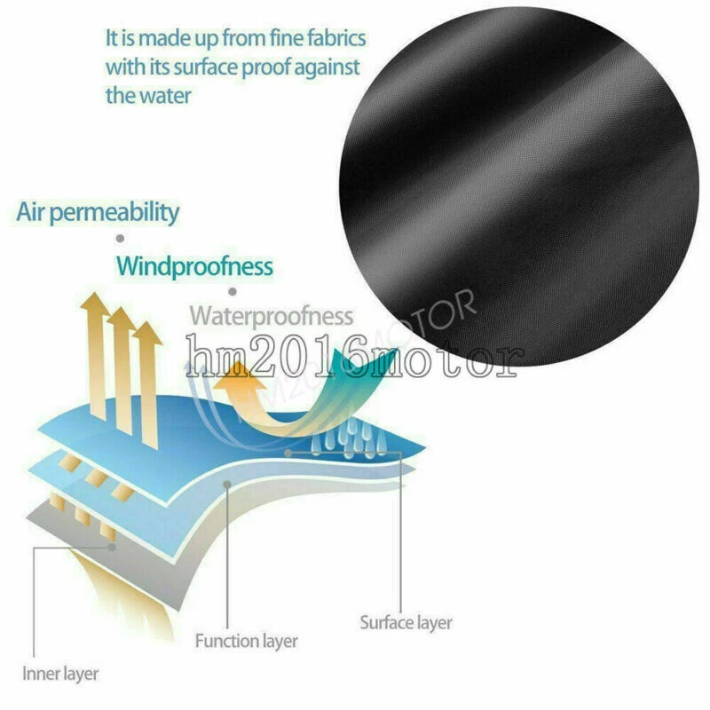 US Stock Standard Street Motorcycle Cover Scooter Moped All Weather Protection Foto 2 de 4