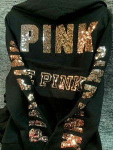 victoria secret zip up moletom com capuzs