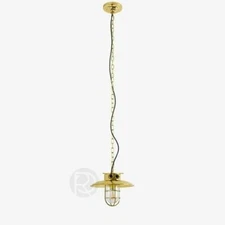 Nautical Salvaged Passageway Hanging Cargo Ship Light with Brass Shade