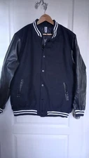 Men's Jacket Premium Classic Snap Button Vintage Baseball  Varsity SIZE LARGE 
