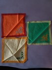 3 eckige Stickdeckchen schon fertig gestickt 17,5 x 17,5