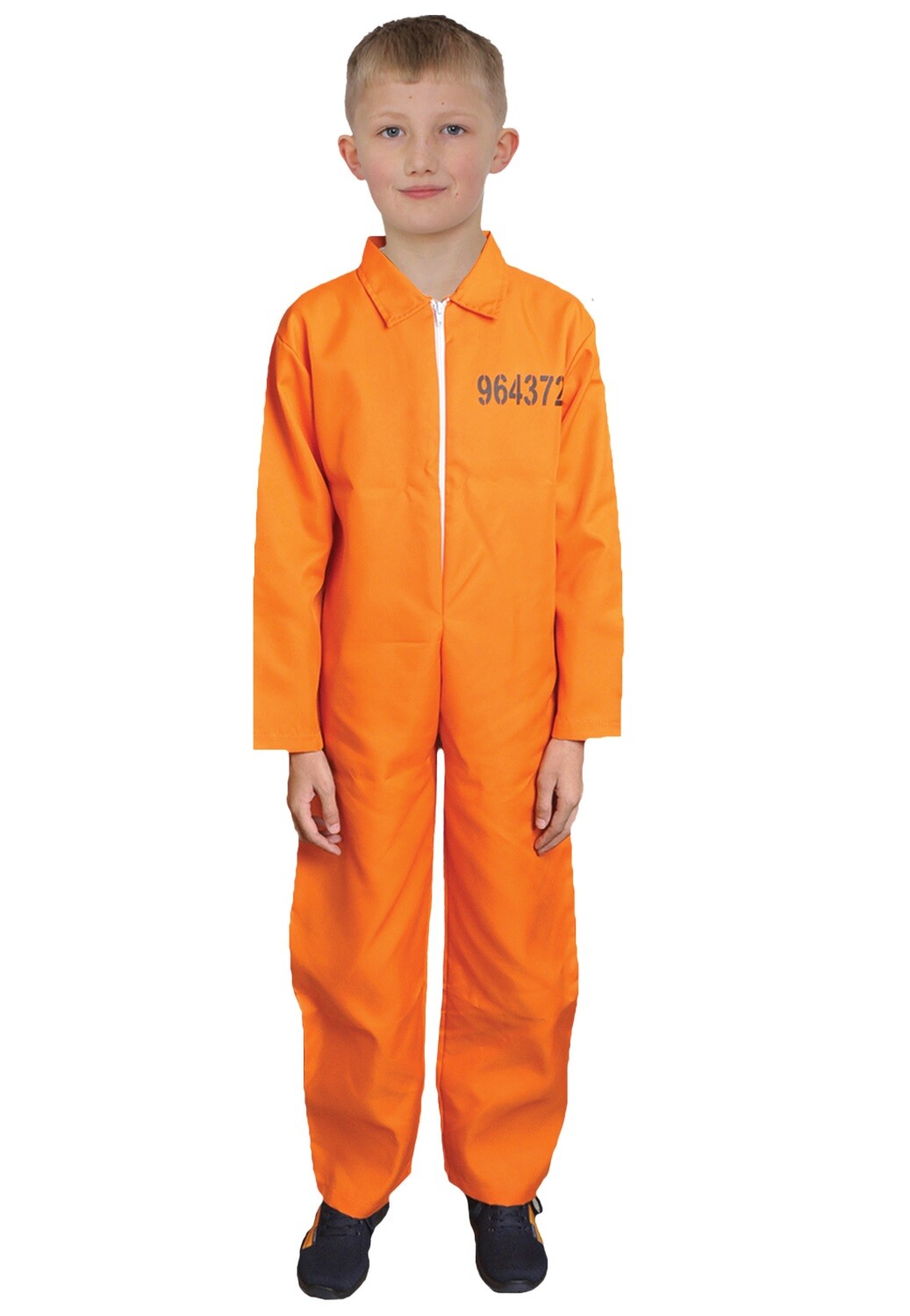 Niños Prisionero Traje Preso Prisión Escape Disfraz de Halloween Mono 4-12