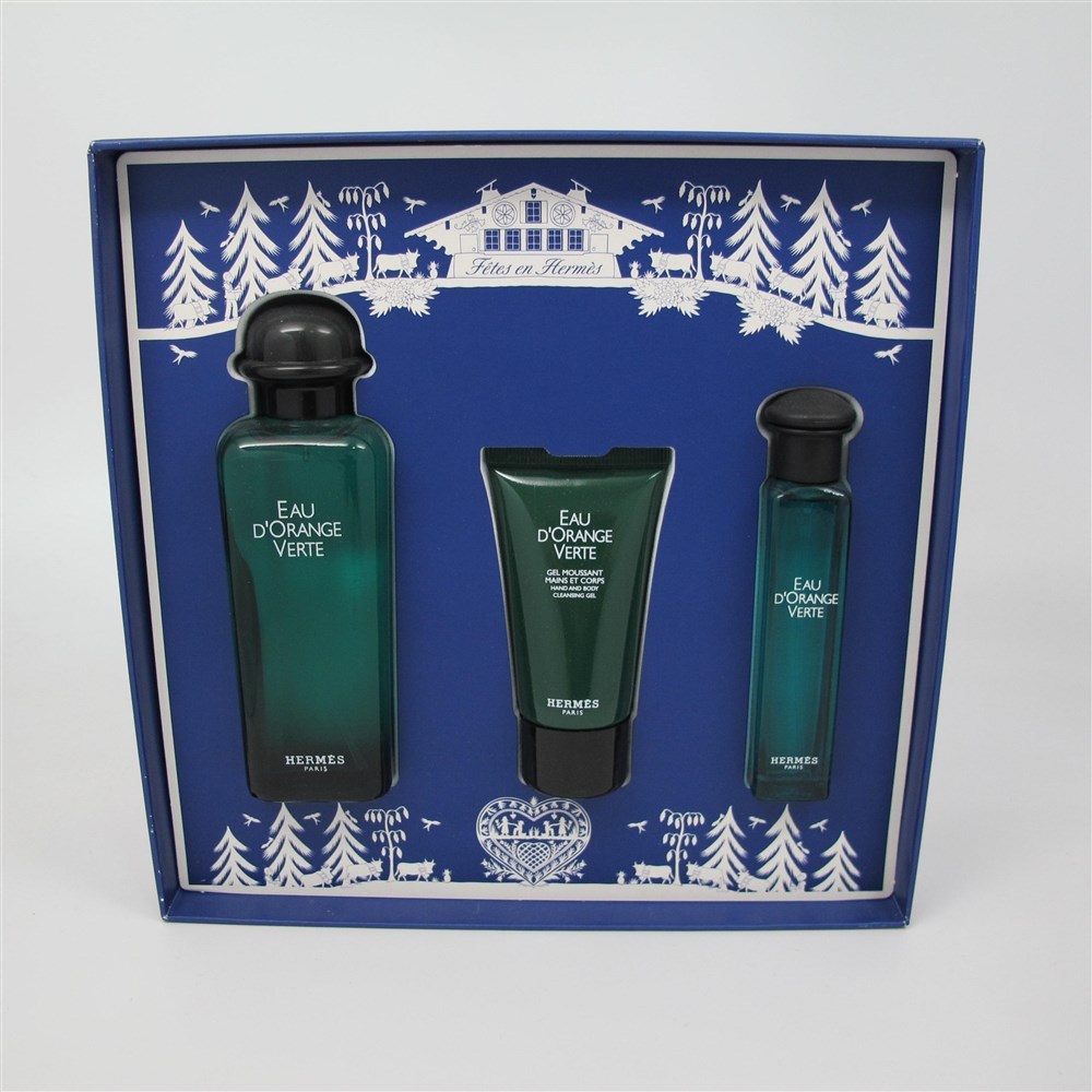 Eau D'Orange Verte by Hermes 3 Pc Set: 3.3 & 0.5 oz EDC Spray