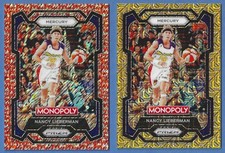 2 PRIZM WNBA Monopoly Nancy Lieberman RED Money Shimmer /100 & GOLD Money /500