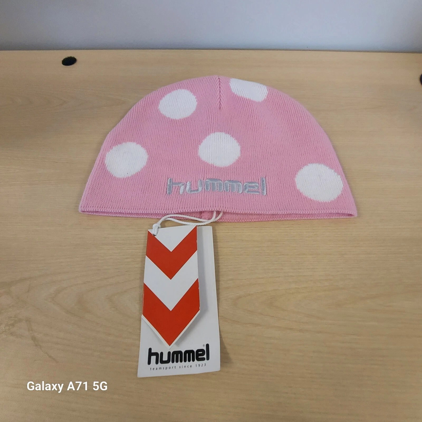 Hummel Beanie - Knitted - Pink and White Polka-dots Adult and Kids New With Tags