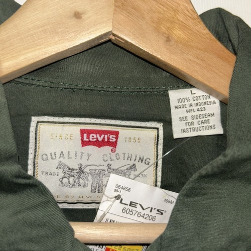 Camicia meccanica vintage anni '90 Levi's a maniche corte, toppa, deadstock nuova con etichette, taglia L - Foto 2 di 2