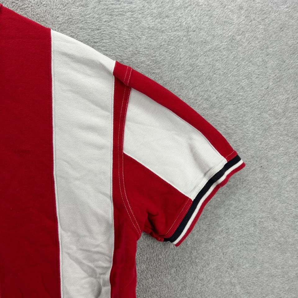 American Flag Shirt Mens Size XL Red White Blue Polo Sun River VTG Short Sleeve - Image 3 of 4