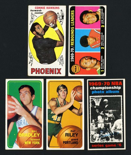 1969 TOPPS 15 CONNIE HAWKINS RC 1970 5 7 BILL BRADLEY 13 PAT RILEY RC ...