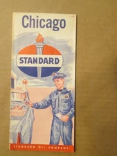 Standard Oil  Highway Road Map of Chicago 1957