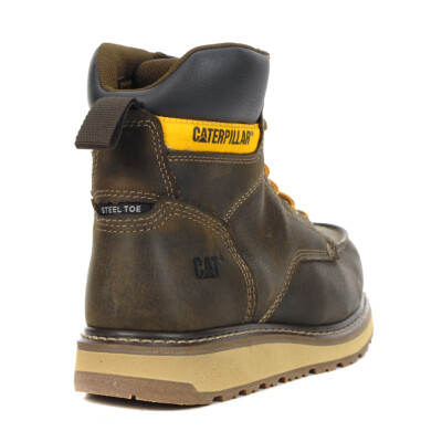 Caterpillar Men's Calibrate Brown Leather CSA Steel Toe Work Boots