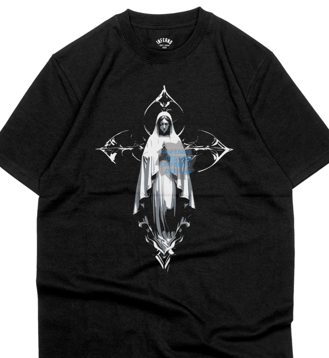 Y2K Grunge Virgin Mary Tshirt, Christian Shirt, Cyber Sigilism