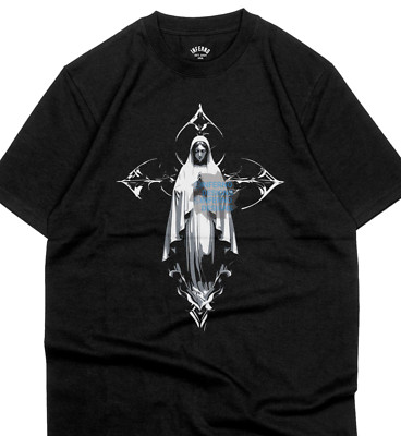 Y2K Grunge Virgin Mary Tshirt, Christian Shirt, Cyber Sigilism