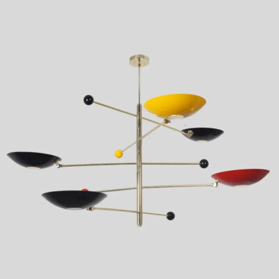 Modern Ceiling Lamp Customized Color Shades Stilnovo Sputnik Light Brass Lamp