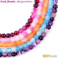 Natural Round Tiny Banded Agate Gemstone Spacer Beads Strand Jewelry Making 15''