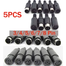 DIN 3 4 5 6 7 8 Pin Male Female Plug Female Socket Solder Panel Mount Connector