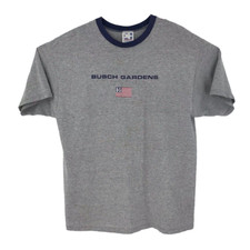 Vintage USA Made Busch Gardens Tampa Bay Mens Lexington T-Shirt Gray Mens Large