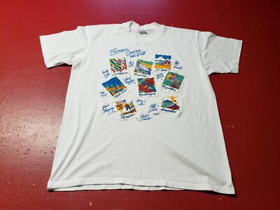 Vintage Stedman T-Shirt Wht L Cotton Blend Princess Cruises Ports Of Call U.S.A.