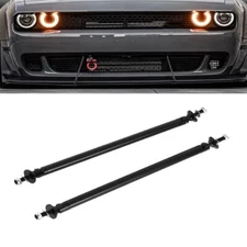 Black Adjust Front Bumper Lip Air Dam Splitter Support Rods Strut Tie Bar 8-11"