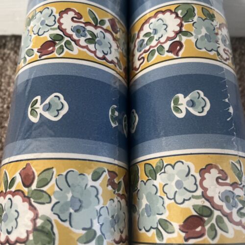 Vintage Waverly Wallpaper Prepasted Floral Double Roll Sealed Lot Of 2 558803