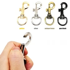 Large Heavy Duty Swivel Leather Bag Shoulder Strap Belt Buckle Clasp Snap Clip