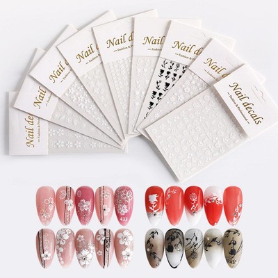 Flower nail stickers Creative various design Flower Nail Stickers лε R7G5