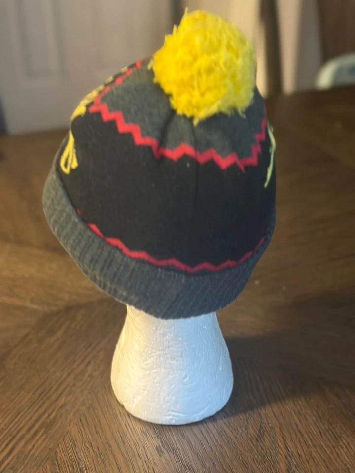 Wiz Khalifa Signature Pom Pom Beanie Hat Black/Red/Yellow One Size Acrylic Winte - Image 2 of 4