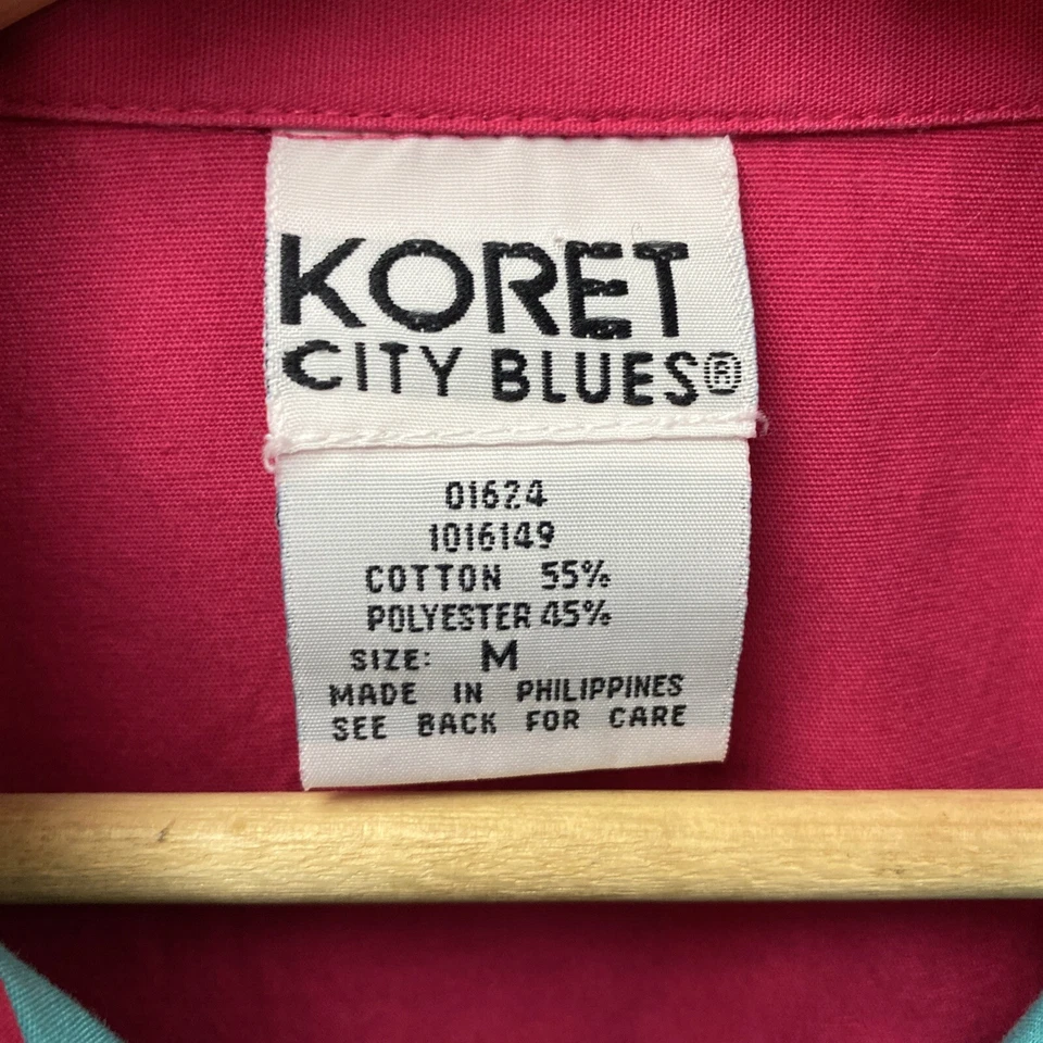 Chaqueta de Colección Koret City Blues Para Mujer M Retazos Años 90 Cremallera Rosa Teal Denim Stitch Foto 3 de 4