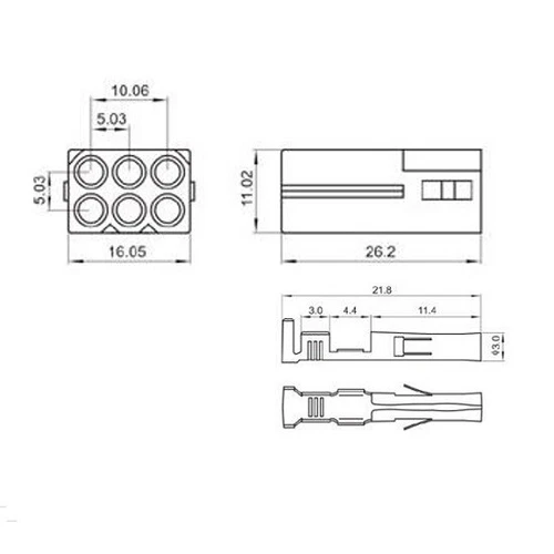 Arlows 6pin connector set KB fits CEV KTM indicator adapter handlebar fitting Scha