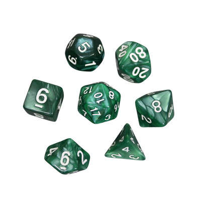 Türkis Grün Marmoriert DND Würfel Set, 7 Stück Würfel Set, Rollenspiel Würfel w
