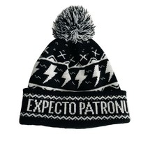 Harry Potter Expecto Patronum OwlCrate Beanie Hat Black White Knit