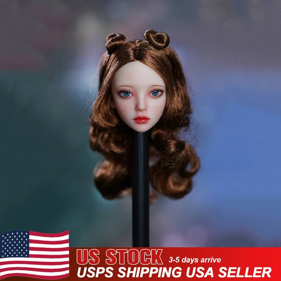 Cabeza de niña esculpida SUPER DUCK SDH033C 1:6 para cuerpo de figura PH TBL pálido femenino de 12"" Foto 3 de 4