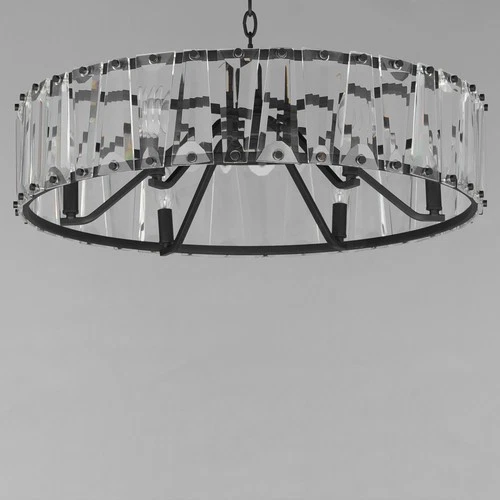 Maxim 21866 Odeon 6 Light 27"W Crystal Drum Chandelier - Silver - Picture 6 of 9