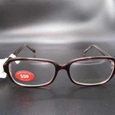 CARAVAGGIO Eyeglass Frames Burgundy Tortoise Full Rim 53-14-145 NEW with Demo
