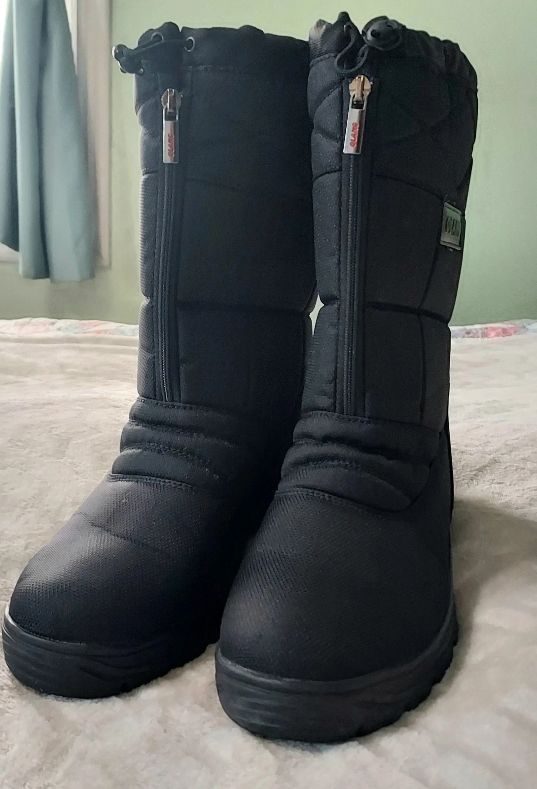 Olang Men's Mid-Calf Snow Boots Black EU 45 Zip Closure Synthetic Upper