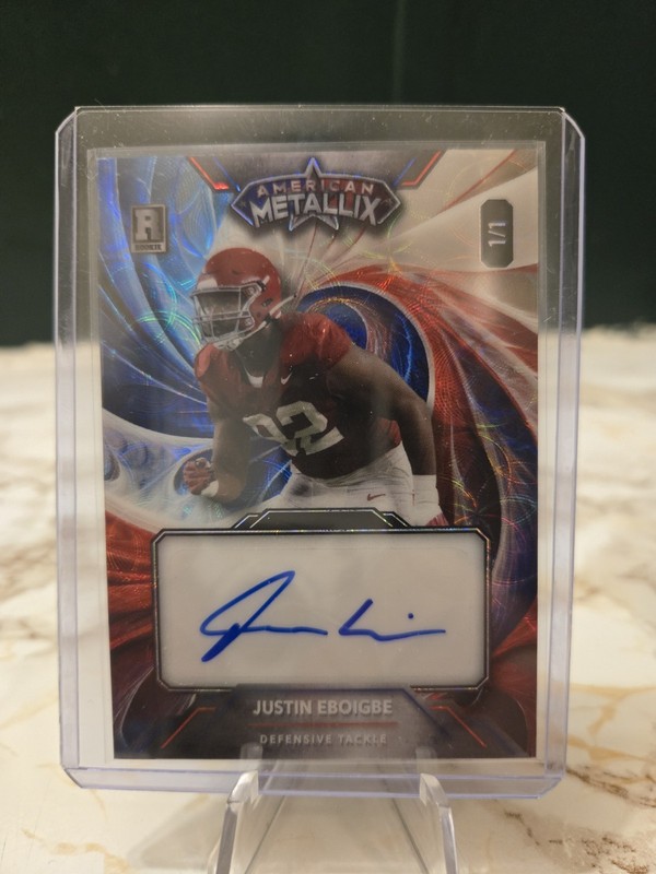 2023 American Metallix  Football  1/1 Justin Eboigbe Auto 🔥 