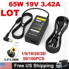 LOT OF 65W 19V 3.42A AC Adapter Charger For Toshiba Laptop Power Supply Cord US