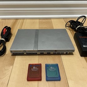 Sony PlayStation 2 PS2 Silver SCPH-77001 Console Bundle - Games & Guitars Tested