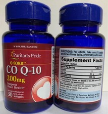 2x Puritan's Pride Q-sorb Co Q-10 200mg Rapid Release Softgels - 30 Count