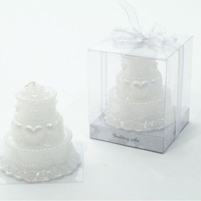 Wedding Cake Candle Height 8.5cm.   Favour Table Decoration