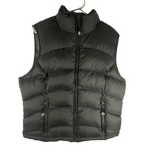 L.L.Bean Goose Down Puffer Vest Teen Large Black Quilted Full Zip Outdoor