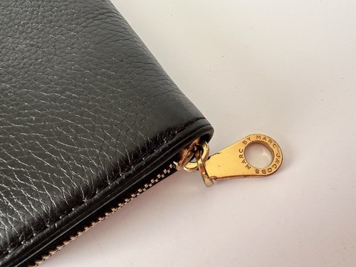 Marc By Marc Jacobs Black Leather Zip Around Purse Wallet Slim Excellent Cond - Picture 8 of 13