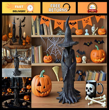 Enchanting 11.8'' Witch Statue - Gothic Halloween Resin Figurine, Dark Fantasy D