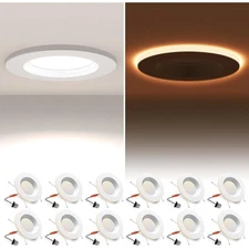 5/6 Inch LED Recessed Lights 12 Pack Dimmable Downlight with Night Light 5CCT