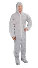 White Disposable Coveralls with Hood, Zip Front Size 3XL Lot of 15 T2654