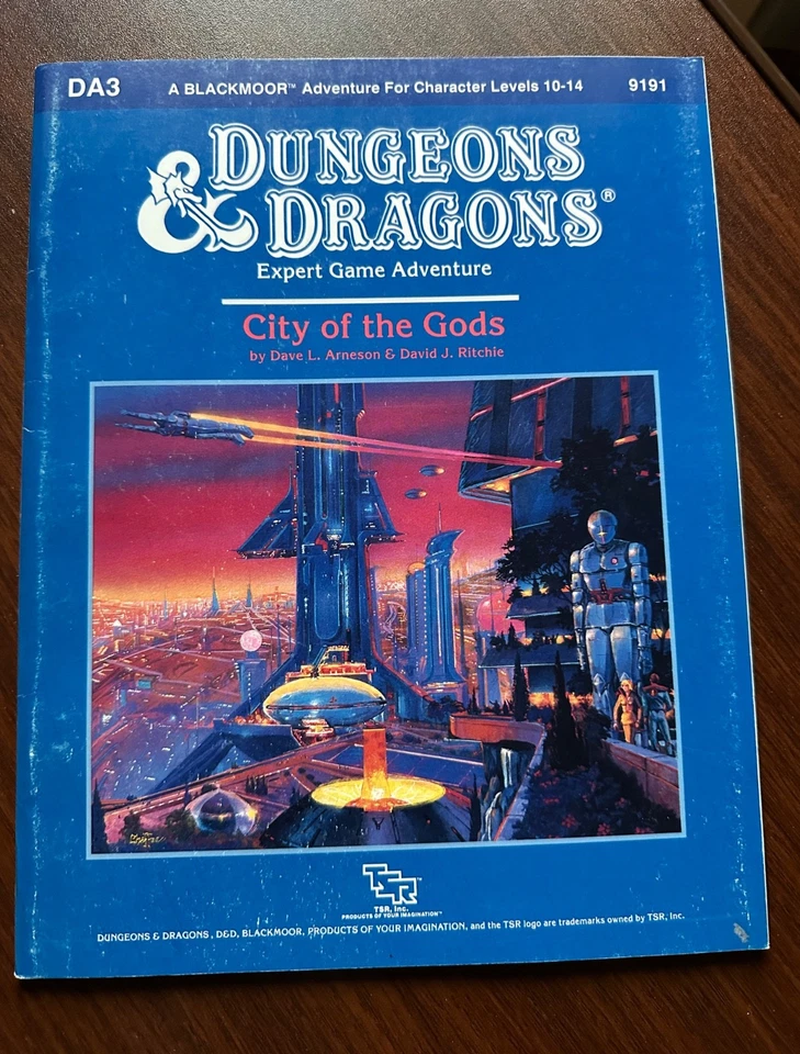 D&D Dungeons & Dragons  DA3 CITY OF THE GODS TSR 9191 1987 Expert Game Adventure - Image 2 of 4