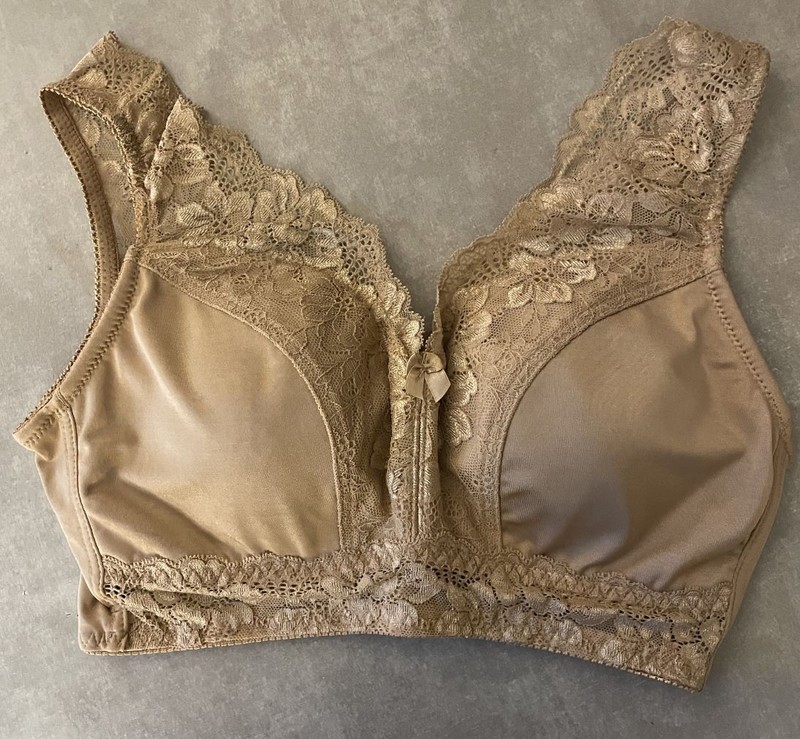 RHONDA SHEAR Pin Up LARGE Lace Backing Bra Beige Style 679