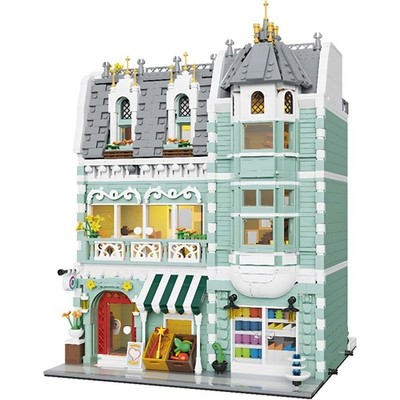 City Grocery Store Building Set, 2225pcs 3-Level Modular House for Adults