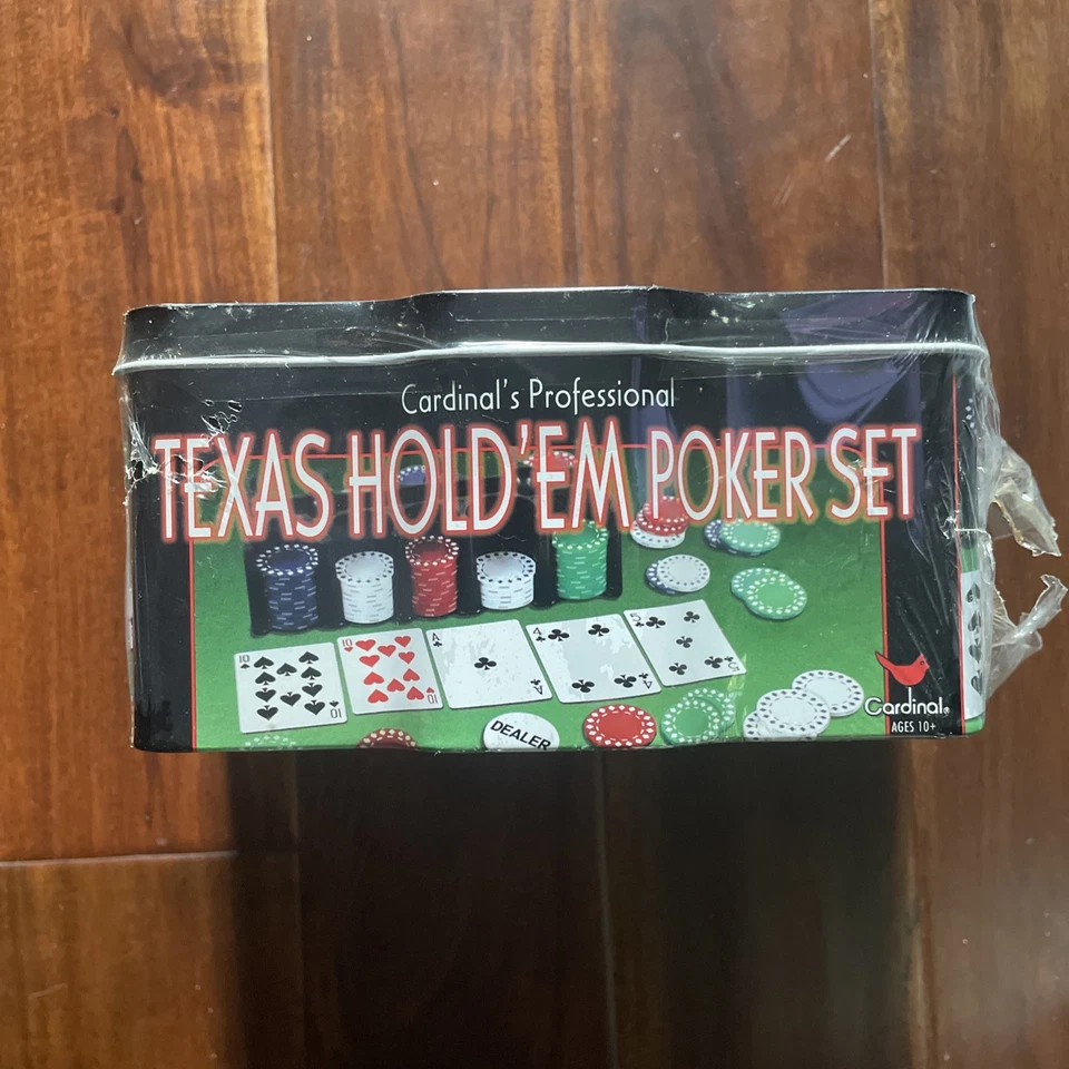 Texas Hold'em Poker Game Set Chips Rack Cards Dealer Button Felt Playing Surface - Image 3 of 4