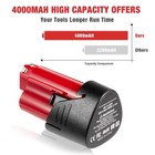 2-PACK 4000mAh Battery for Milwaukee M12 RED LITHIUM 12V 48-11-2430 Cordless US — photo 5
