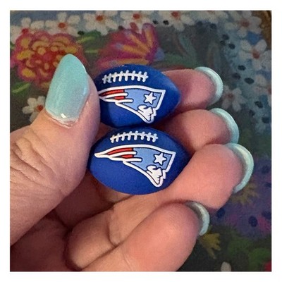 2 Piece PATRIOTS Football Team Silicone Focal Beads DIY Jewelry Pens+
